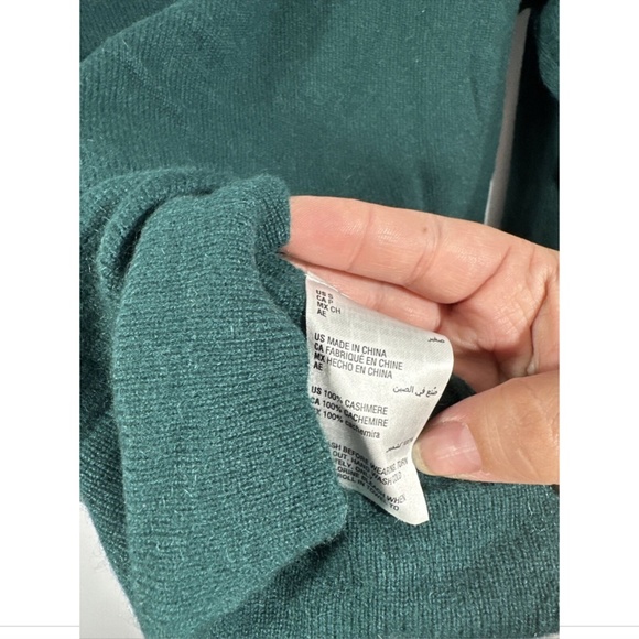 NWT‎ CHARTER CLUB [ Small ] 100% Cashmere Embellished Two-Way Sweater Green - Picture 13 of 15